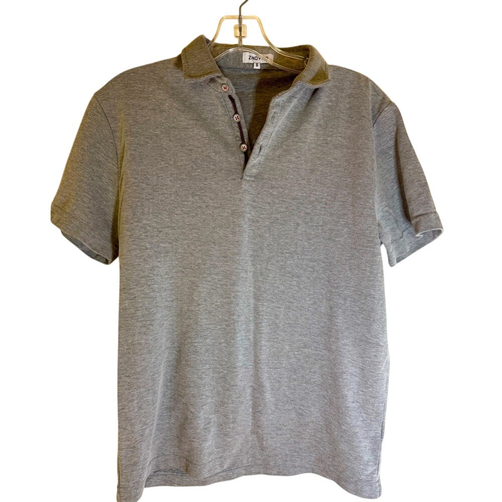 ZinoVizo Men's Gray Polo, 100% Cotton,‎ Small
